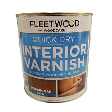 Quick Dry Interior Varnish Satin Medium Oak 1