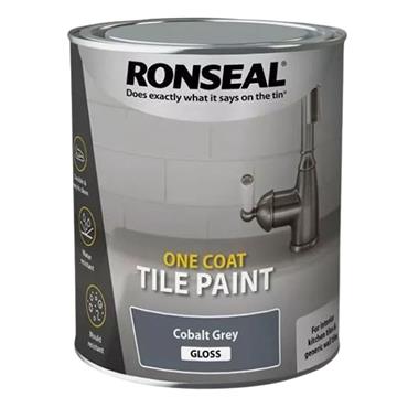 Ronseal One Coat Tile Paint Cobalt Grey 750ml