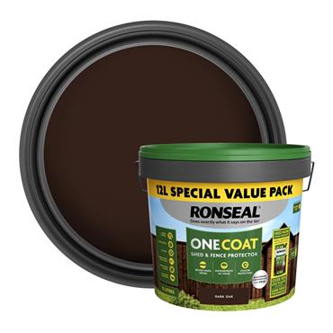 Ronseal Onecoat 12L Shed & Fence Dark Oak