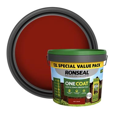 Ronseal Onecoat 12L Shed & Fence Red Cedar