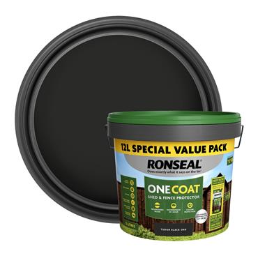 Ronseal Onecoat 12L Shed & Fence Tudor Black