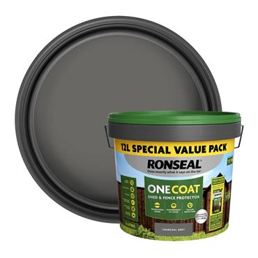 Ronseal Onecoat 12L Shed & Fence Charcoa Grey