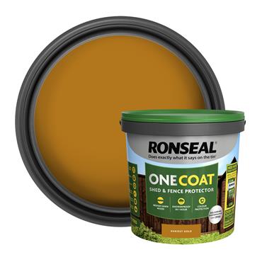 Ronseal Onecoat 9L Shed & Fence Harvest Gold