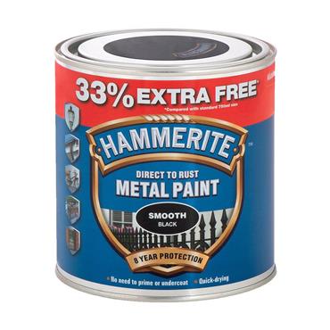 Hammerite Smooth Paint Black 750ml