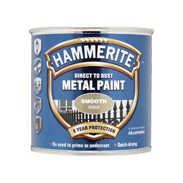 Hammerite Smooth Paint Gold 250ml