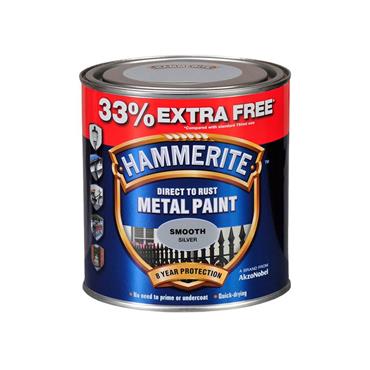Hammerite Smooth Paint Silver 1L