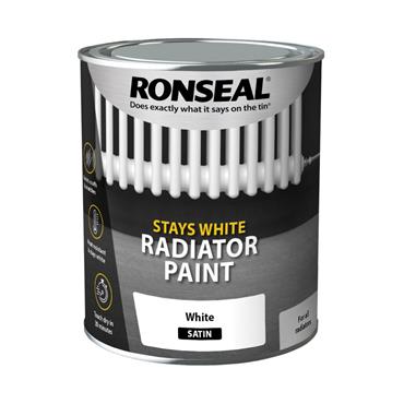 Ronseal Stays White Radiator Paint White Satin 750ml