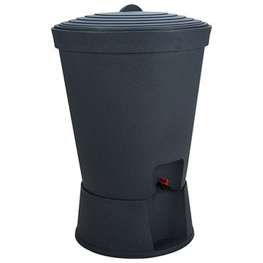 Grey Round Xl Waterbutt On Stand