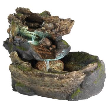Rock Log Waterfall Fountain 57Cm