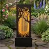 Tree Silhouette Rain Effect Water Feature