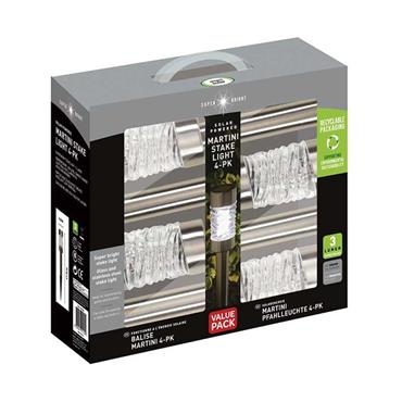 Martini Stake Light Colour Change S/Steel 4Pk