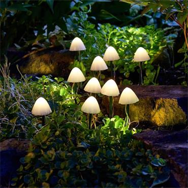 Smart Solar Shrooms Stake Lights Set of 10