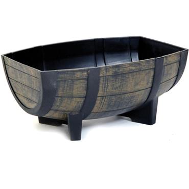 Resin Barrel Half Planter 111114 260652