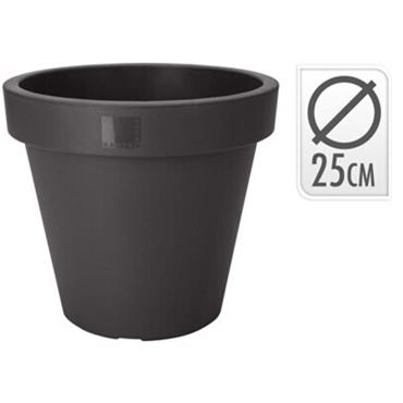 FLOWERPOT ROUND 25CM ANTHRACITE