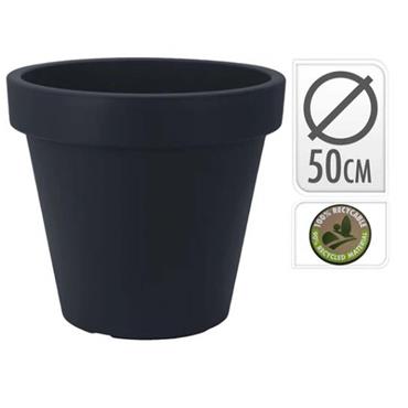FLOWERPOT EK ROUND 50CM BLACK