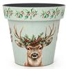 Christmas Holly & Stags Tree Pot Cover