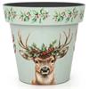 Christmas 18cm Pot Holly & Stags