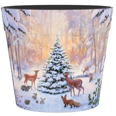 Christmas 15cm Pot Snowy Woodland Scene