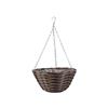 Faux Rattan Hanging Basket 14"