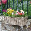 Faux Rattan Planter Sand 19"
