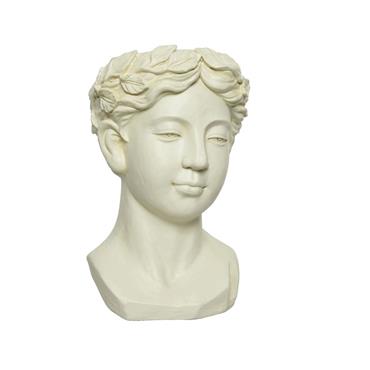 Planter Women Head Off White 27cm