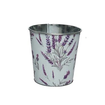 Zinc Pucket Round Lavender 12cm