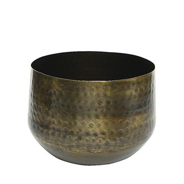 Planter Zinc Hammered Antique Gold 20cm