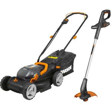 Worx Lawnmower 34cm & Trimmer 25cm