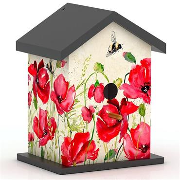 Creekwood Poppies & Bees Bird House 26cm