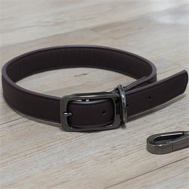 Luxe Leather Jet L WalkAbout Dog Collar 45-53