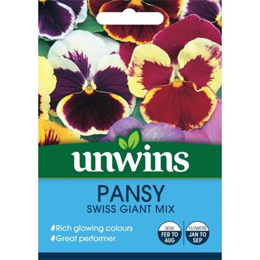 Unwins Pansy Swiss Giant Mixed Seeds