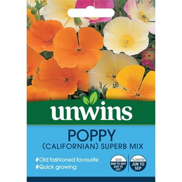 Unwins Poppy Californian Superb Mix Seeds