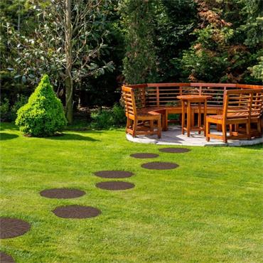 CRACKED LOG STEPPING STONE BROWN