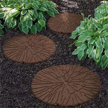CRACKED LOG STEPPING STONE BROWN