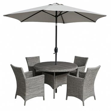 Parma 4 Seater Round Dining Set