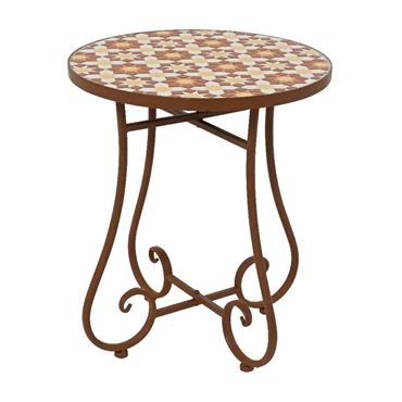 Madrid Mosaic Brown Side Table Only