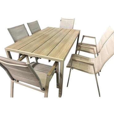 Palermo 6 Seater Rectangular Steel DIning Set