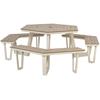 Octagonal Aluminium Garden Bench Off White