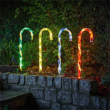 Candy Cane Stakes Large Set of 4 M/Colour