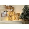 Festive Set Of 3 Led Lit B/O Gold Parcels