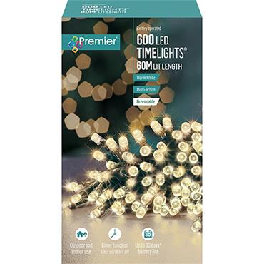 Premier Battery Lights Warm White 600 Led
