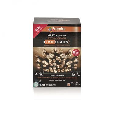 Premier Battery Timelights Warm White 400 Led