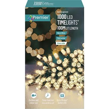 Premier Battery Timelights Warm White 1000Led