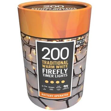 Battery Firefly Lights Warm White 200 Led