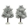 Lumineo  Snowy Tree Figurines 2PK 14cm