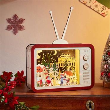 Three Kings Inlit Wooden Santas Teletown