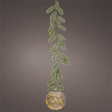 MICRO LED B/O GLASS BALL AMBER 20CM