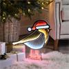 Festive Robin Red Boots Infinity Mirror Light - 40cm