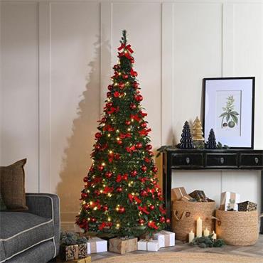 Festive Decorated Pop Up Pre Lit Tree 6Ft