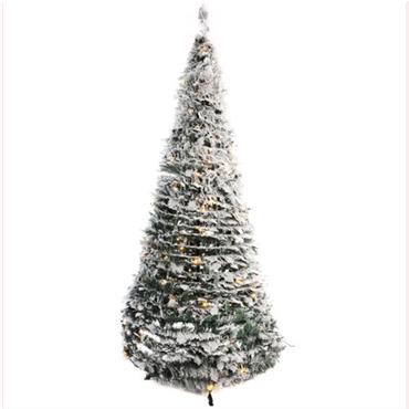 Festive Holly Flock Pop-Up Pre-Lit Tree 6ft